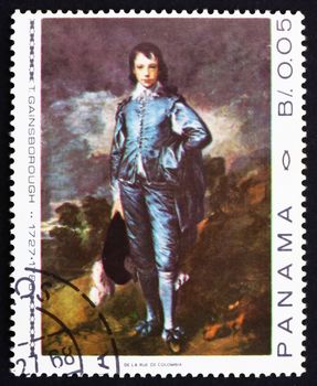 PANAMA - CIRCA 1967: a stamp printed in the Panama shows The Blue Boy, Painting by Thomas Gainsborough, circa 1967