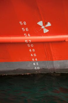 Numbering scale of a vessel waterline