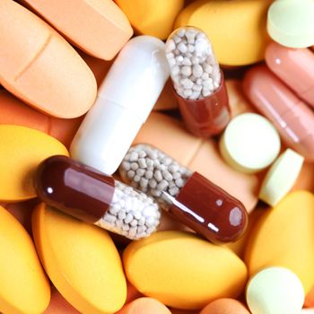 drugs and pills macro close up