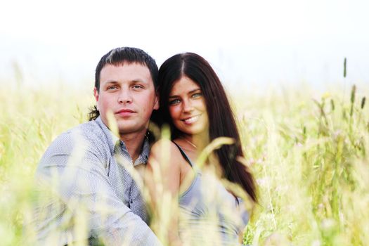 two lovers on grass field