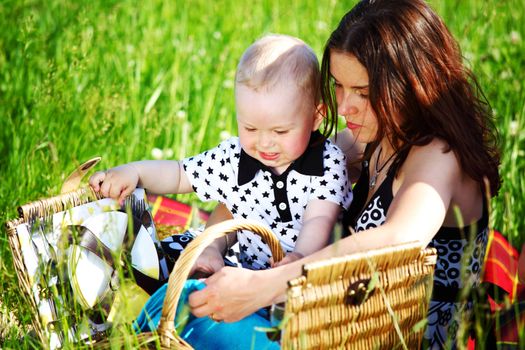 family picnic mother and child