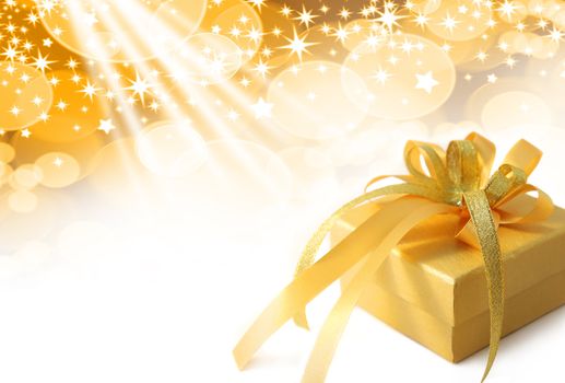 Gift box on new year background