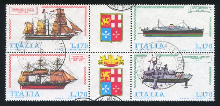 ITALY - CIRCA 1977: stamp printed by Italy, shows Italian Ships, circa 1977