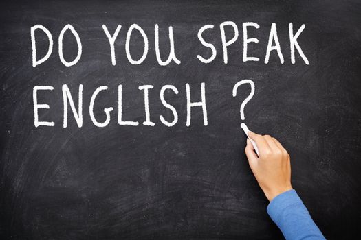 Learning language - English. Blackboard education concept saying Do You Speak English? written on Chalkboard.