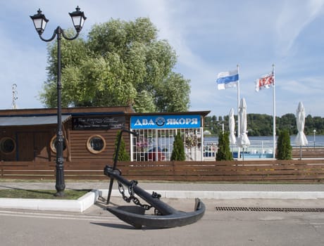 Restaurant "Two anchors" on the Volga embankment in Ples town, Russia