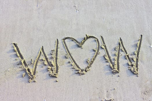 The inscription on the sand