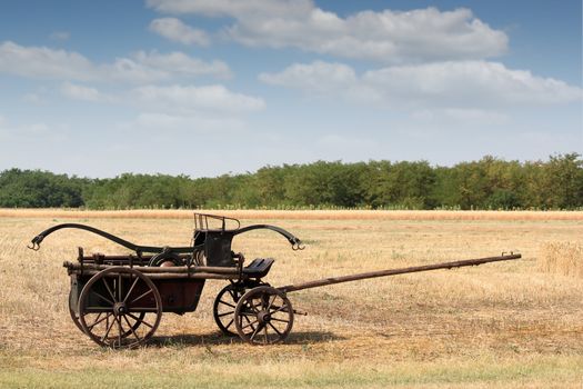 old fire wagon on field