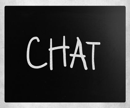 The word "Chat" handwritten with white chalk on a blackboard