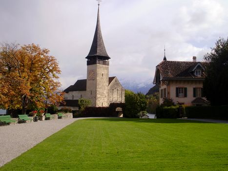 Spiez Castle in Spiez, Switzerland.