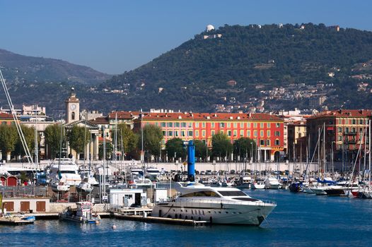 view over Marseille port, Mediterranean Sea, France