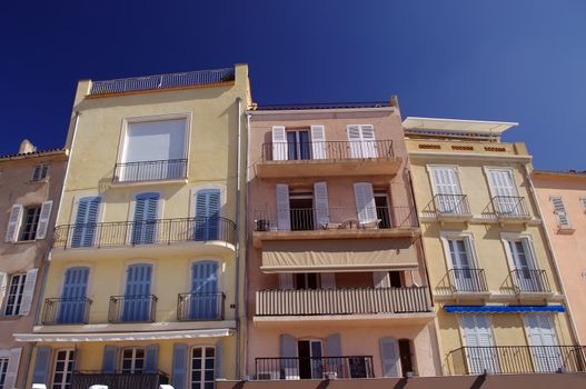 traditional houses in Saint Tropez, France