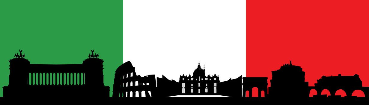 Rome italia skyline in balck and white