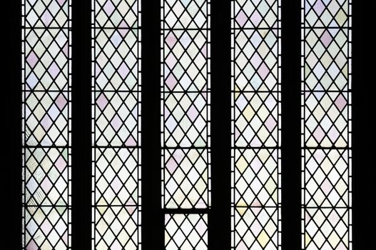 Stained glass background in a church