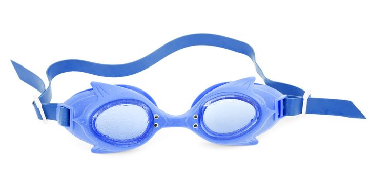 Children's  goggles for swimming isolated on white