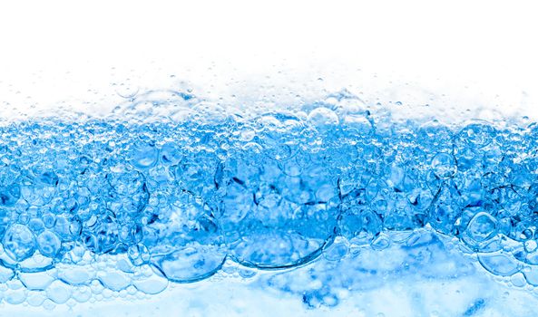 Background of Blue Bubbles Underwater, closeup