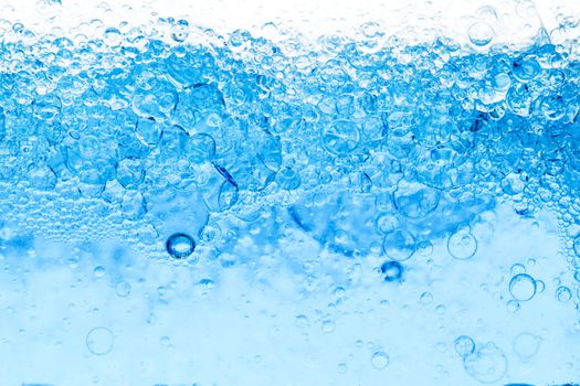 Background of Blue Bubbles Underwater, closeup