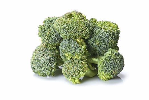 Fresh broccoli isolated over a white background.