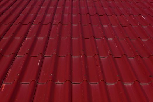 Stock Photo - Red roof tiles with moss. Seamless tile.