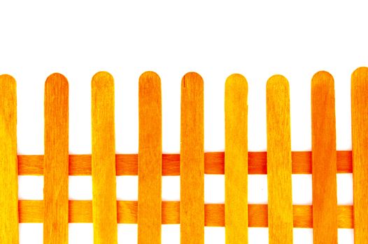 Wooden fence isolate over white background 