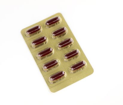 capsules packed in blister, isolated    