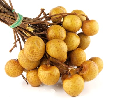 Bunch of Longan on white background