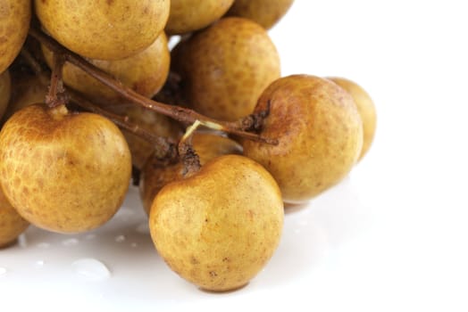 Close up of longan on a white background    