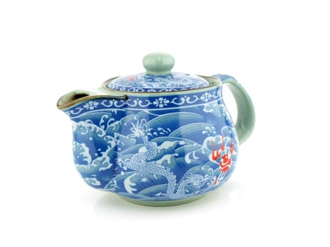 Chinese tea pot isolated on white background.