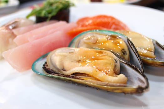 Japan food style - Mussel with sauce