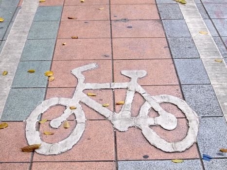 bicycle symbol on cycle way