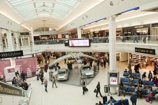 Interior of London airport Gatwick lounge, tken on February 2012