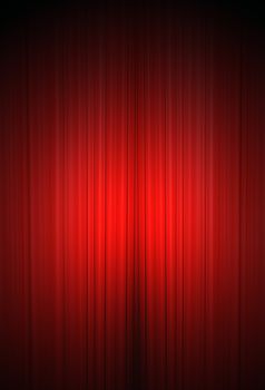 Red curtain of a classical theater 