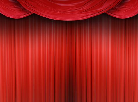 Red curtain of a classical theater 