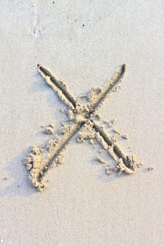 The inscription on the sand