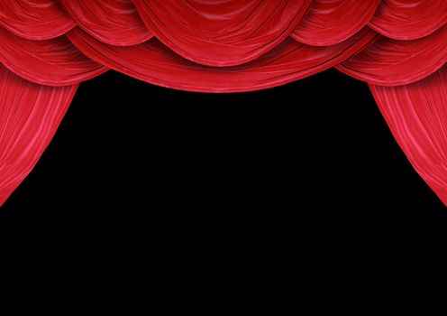 Red curtain of a classical theater 