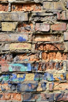 very old brick wall close up