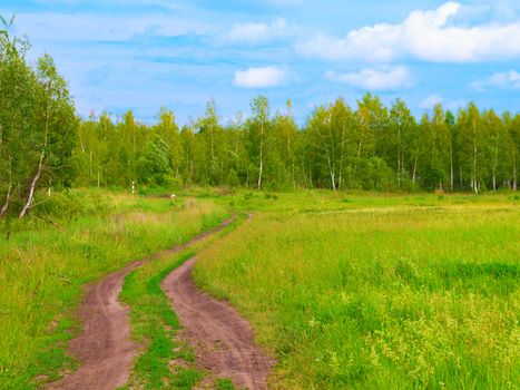 dirt road in the summer, plain
