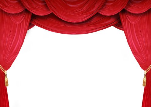 Red curtain of a classical theater 