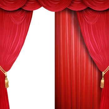 Red curtain of a classical theater 