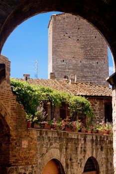 A small backstreet in an italian town in a sunny morning
