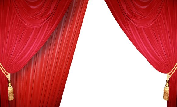 Red curtain of a classical theater 