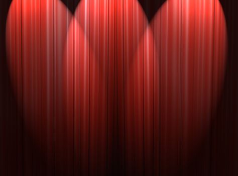 Red curtain of a classical theater 