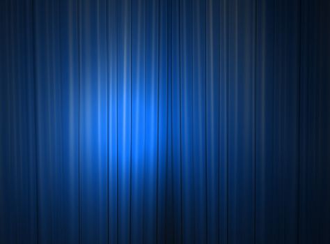 blue curtain of a classical theater 