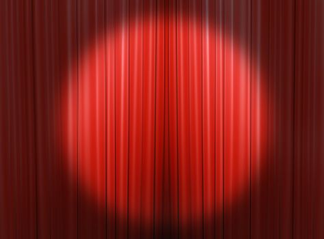 Red curtain of a classical theater 