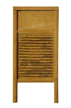 Antique washboard against white