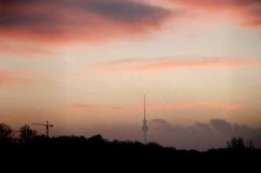 Berlin television tower at dawn