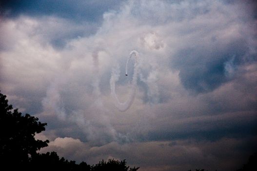 small plane nosediving at annual show in Langenfeld, Germany