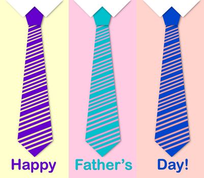 Happy Father's Day card with a pattern of colorful ties