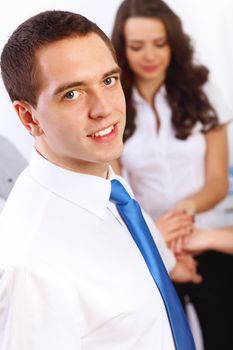 Young businessmen working as a team in the office