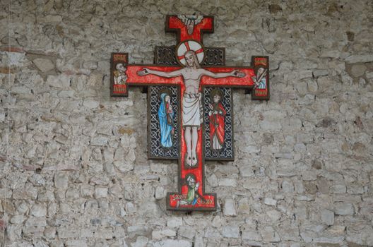 Ancient wooden cross of saint cedd