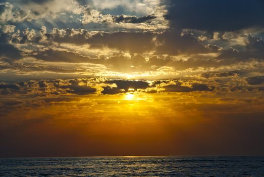 A beautiful late afternoon sky over the sea